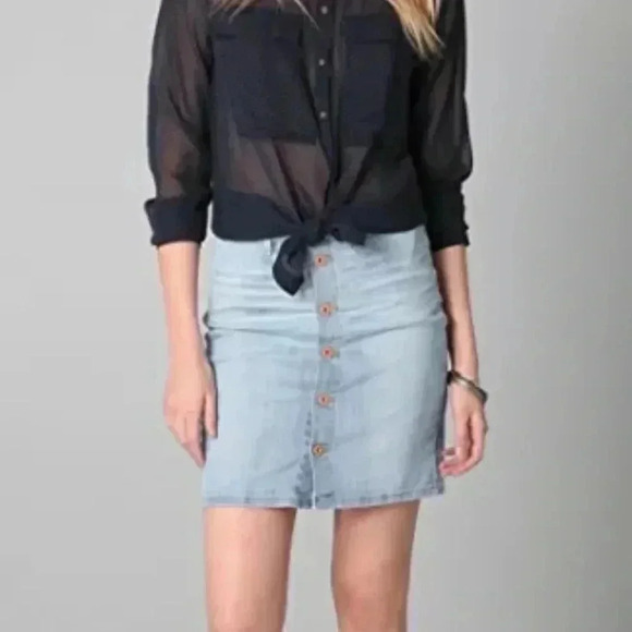 Adriano Goldschmied Button Front Denim‎ Skirt - Picture 1 of 10